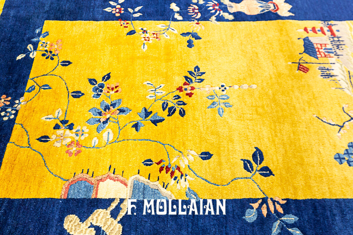 Yellowish Decorative Antique Chinese Peking Rugs n°:791696